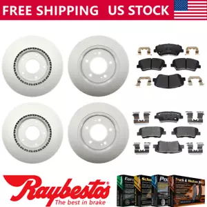 For Hyundai Elantra Coupe 2014 2013 Front Rear Kit Coated Rotors & Ceramic Pads - Picture 1 of 8