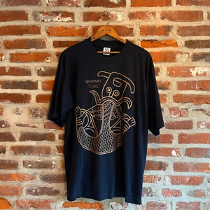 Camisa Vikinga Noruega Vintage Grande Azul Diseño Vikingo Noruego Colección 850 dC - Imagen 1 de 11