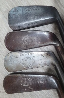 4 putters de golf antiguos de colección Macgregor con eje de madera de nogal una cara profunda de 1/2 Foto 1 de 4