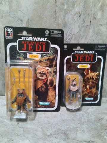 Star Wars Ewok Lot- Black Series Wicket & Vintage Collection Teebo RotJ 40th Cover
