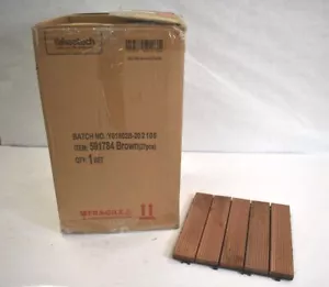 Yaheetech 591784 Natural Wood Deck Tiles Interlocking Plastic 12" x 12" - Picture 1 of 6
