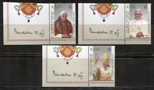 VATICAN 2005, POPE BENEDICT XVI, Scott 1295-1297 CORNERS, MNH - Picture 1 of 1