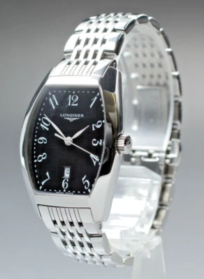 Longines Evidenza L2.155.4 Ladies 25mm Quartz Black Dial Date Full Set Box Paper - image 1 of 4