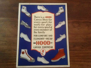 HOOD CANVAS FOOTWEAR ADVERTISING SIGN - VINTAGE - Picture 1 of 5