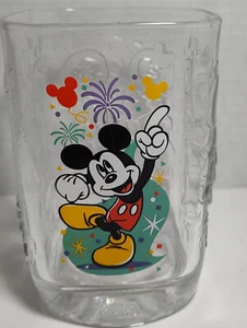 Mickey Mouse Walt Disney World Magic Kingdom 2000 Square Glass Cup McDonald's - Picture 1 of 5