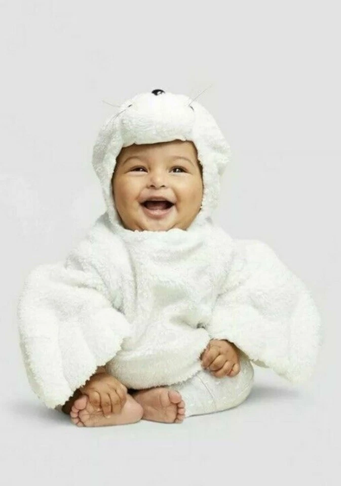 Hyde and EEK Infant Baby White Seal Plush Pullover Halloween Costume 6-12 Months