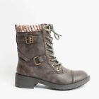 Rocket Dog THUNDER Ladies Womens Lace Up Biker Winter High Ankle Boots Brown