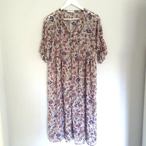 Floaty Summer Dress Size M Floral Lightweight Button Front Boho Coquette - Picture 1 of 12
