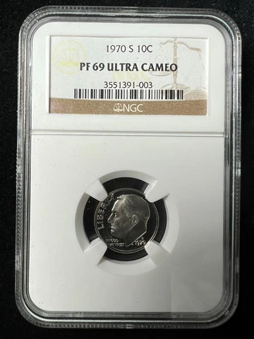 1970 S 10C Roosevelt Dime PF69 Ultra Cameo UCAM PR69 DCAM; FROSTY!; SKU 3280 Cover