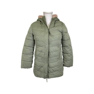 The Children’s Place Girls Long Puffer Jacket - Olive Press Large - Picture 1 of 4