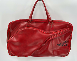 Vtg Adidas Red Vinyl Large Tennis Bag Gym Duffle Travel Racquet Bag  Hong Kong 