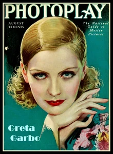 Imán de nevera Greta Garbo vintage cubierta artística estampado en lona 6x8 grande - Imagen 1 de 2