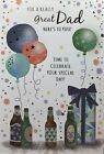 DAD BIRTHDAY GREETING CARD BIRTHDAY PRESENT, BEERS AND BALLOONS 7?x5?FREEP&P