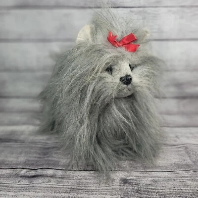 Vtg Anna Club Plush Dog 13" Realistic Gray Stuffed Maltese Havenese Toto Oz - Image 1 of 4