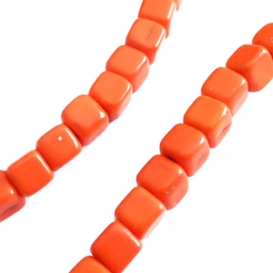 Howlith Perlen Würfel 4 mm orange Halbedelstein 90-95 Stück nenad-design E144 - Bild 1 von 5