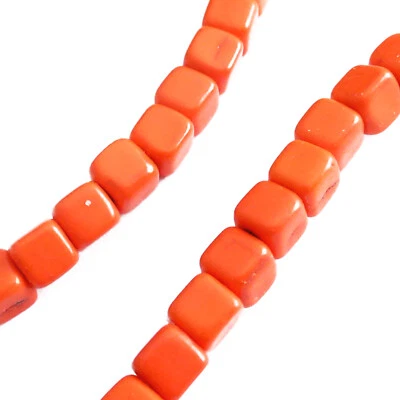 Howlith Perlen Würfel 4 mm orange Halbedelstein 90-95 Stück nenad-design E144 - Bild 1 von 4