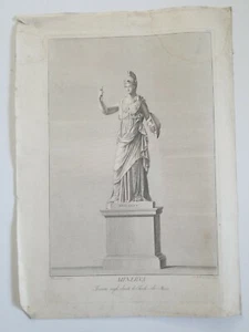 Carloni MINERVA c1700 Antica Incisione Greca Romana Mitologia Atena Ricciolini - Foto 1 di 12