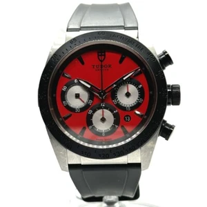 TUDOR 42010 Fast rider Chronograph Automatic Wristwatch SS Dial Red Silver - Picture 1 of 12