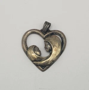 VINTAGE GORHAM STERLING SILVER MOTHER AND CHILD PENDANT - Picture 1 of 2