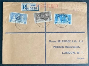 1937 3X Aden Camp FDC London Registered Classic See Photos - Picture 1 of 2