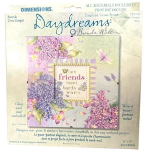 Kit de punto de cruz contado Daydreams 2004 Dimensions 73005 When Friends Meet 8" NUEVO - Imagen 1 de 7