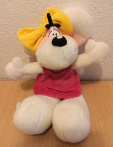 Diddl Maus mit Kleid + Schleife gelb Plüsch Figur Stofftier Vintage Schlenker - Bild 1 von 8