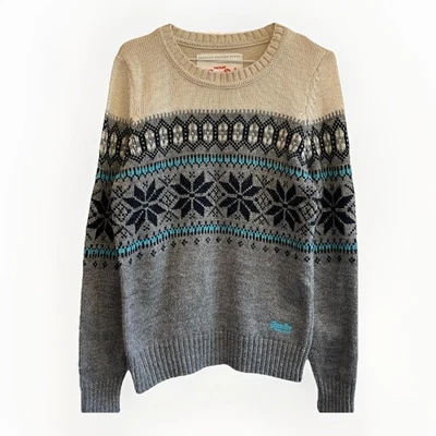 Ladies Superdry Vintage Nordic Knit Jumper Size M Autumn Winter Wool Blend - Image 1 of 4