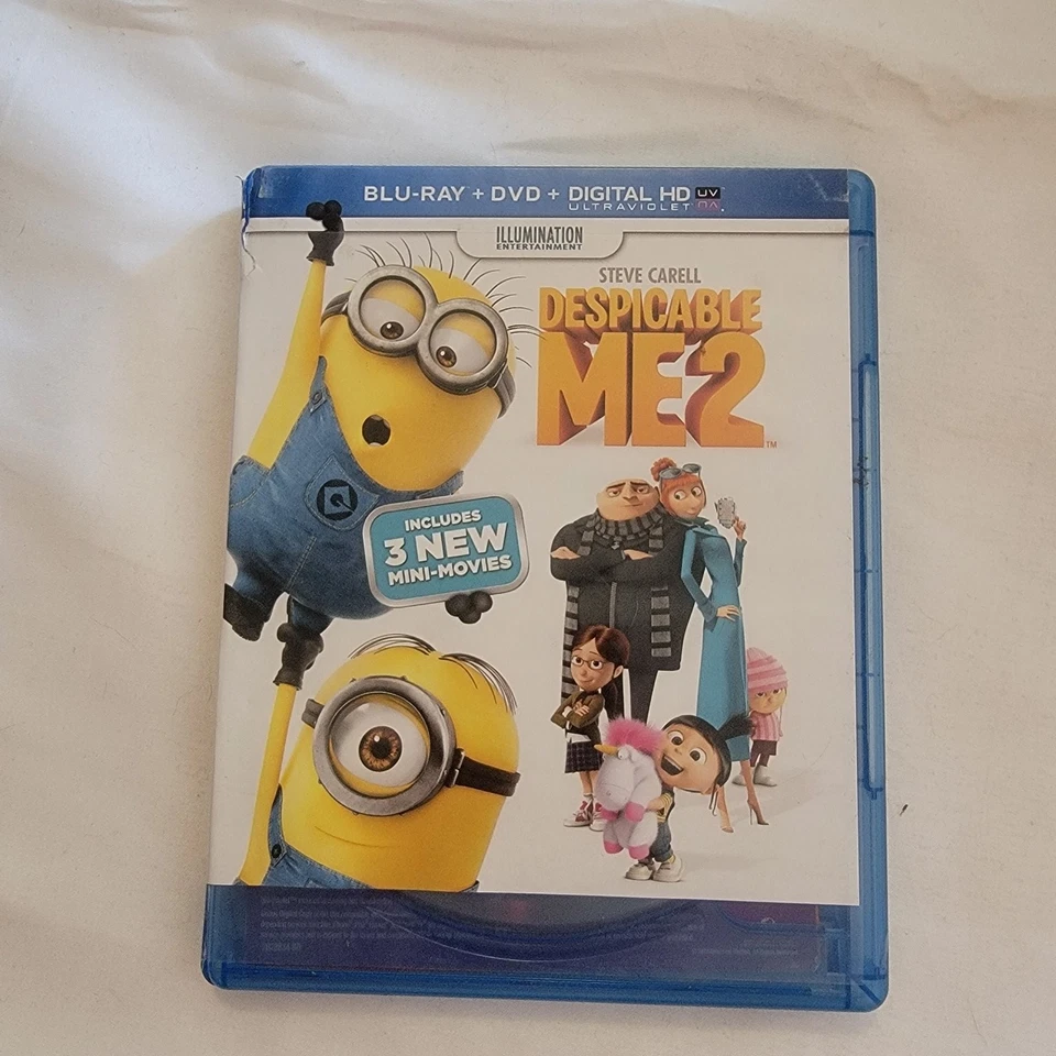 Despicable Me 2 DVD 2013 Steve Carell 3 Mini-Movies Missing Blu Ray - Image 1 of 4