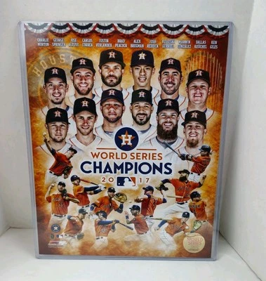 Official MLB 2017 Houston Astros World Series Champions 8x10 Photo Altuve Correa - Image 1 of 4