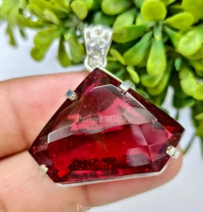 Best Quality 80+ Ct Red Topaz German Silver Solitaire Fancy Cut Gemstone - Picture 1 of 5