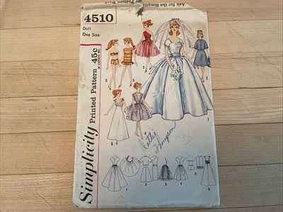 Simplicity Vintage Barbie Dress Pattern 4510 - Image 1 of 3