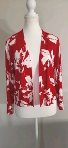 Red And White Summer Cardigan With Sequins By W Lane Size S In Exc Cond - Picture 1 of 6