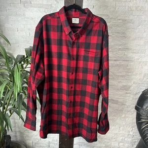 L. L. Bean dunkelblau und rot Button Down Karo Karo Flanell Hemd Größe 4XLT - Bild 1 von 6
