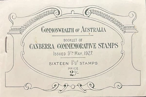 Commonwealth of Australia 1927 B38 16 x 1 ½d Canberra postage stamp booklet - Picture 1 of 4