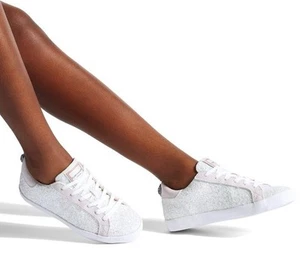 KURT GEIGER Womens Lexi Eagle White Glittered Sneakers Trainer’s Size UK 8 - Picture 1 of 10