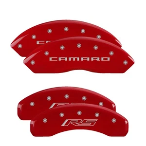 MGP Caliper Covers Red, Silver Camaro / RS (Gen 5/6) for 2016-2019 Chevrolet - Picture 1 of 4