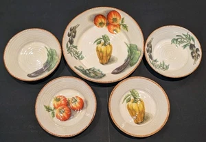 5 PC Williams Sonoma Jardin Potager Serving & Pasta Bowl Set - Picture 1 of 8