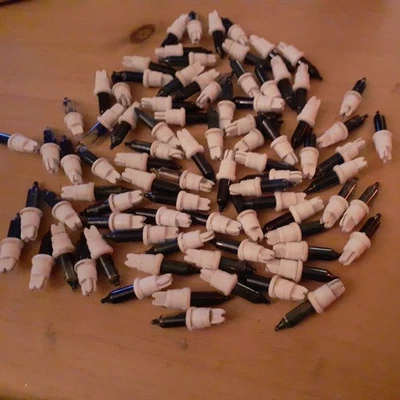 VINTAGE  CHRISTMAS TREE LIGHT BULBS FOR SETS OF LOW 24 VOLT LIGHTS X 95. - Image 1 of 4