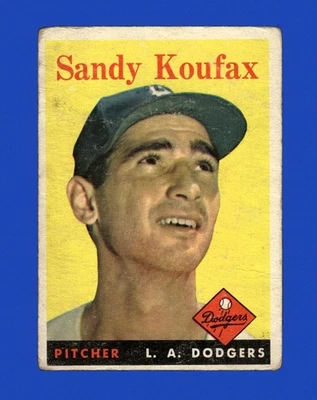1958 Topps Set-Break #187 Sandy Koufax baja calidad (arruga) *GMCARDS* Foto 1 de 2