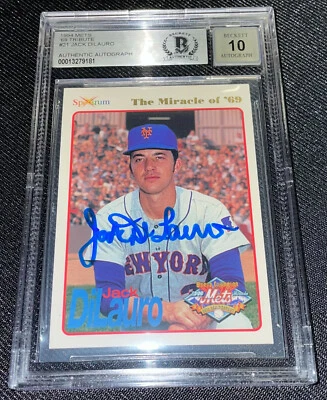 JACK DILAURO SIGNED 1969 NEW YORK METS 1994 SPECTRUM #21 BECKETT AUTO GRADE 10  - Image 1 of 2