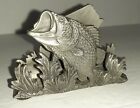 Pewter Large Mouth Bass Fish Design Business Card Holder Fort U.S.A. Pre-Owned