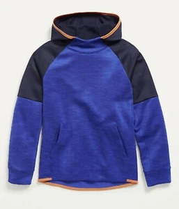 Old Navy Kids Size XS (5) Color Block Techie Fleece Pullover Hoodie $27 Blue NWT - Picture 1 of 3