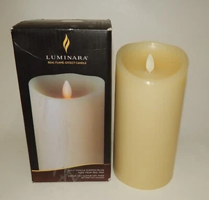 Luminara Real Wax Ivory 7" Pillar Candle Vanilla Scent with Timer - Picture 1 of 1