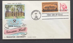 US Sc 2190 FDC. 1986 56c John Harvard combo, Fluegel cachet, unaddressed, fresh - Picture 1 of 1