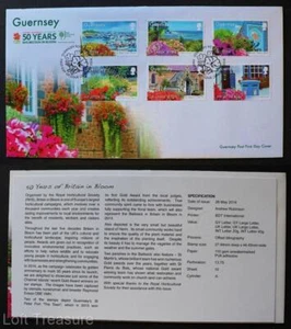 Estampillas de Guernsey: "SEPAC 2014 - 50 aniversario de Gran Bretaña en flor" FDC 2014 - Imagen 1 de 3