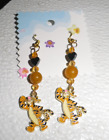 Tigger Earrings Winnie The Pooh Disney Gemstone Handmade USA NEW Orange