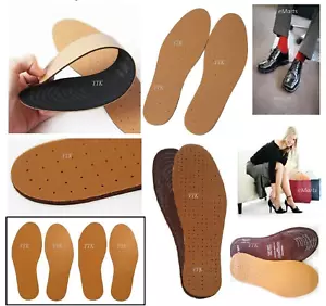 Soft Unisex Synthetic Leather Shoe Insoles Anti-Odour Fresh Comfort Inner Soles - Picture 1 of 6