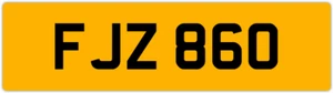 FJZ 860 F 3X3 DATELESS PRIVATE NUMBER PLATE FIN FIONA FRED FAS FAZ FRAN FERN FAY - Picture 1 of 1