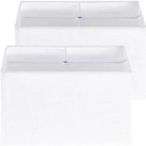 GOSO White Rectangle Lamp Shades Set of 2 Small -6.7" x12.6" x8"(Spider) Natu... - Picture 1 of 8