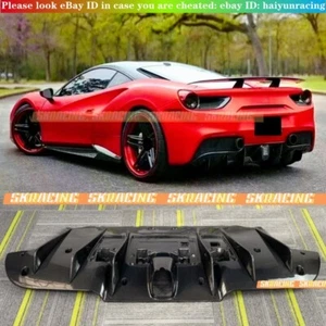 Kits de carrocería difusor parachoques trasero de fibra de carbono real para Ferrari 488 GTB - Imagen 1 de 19